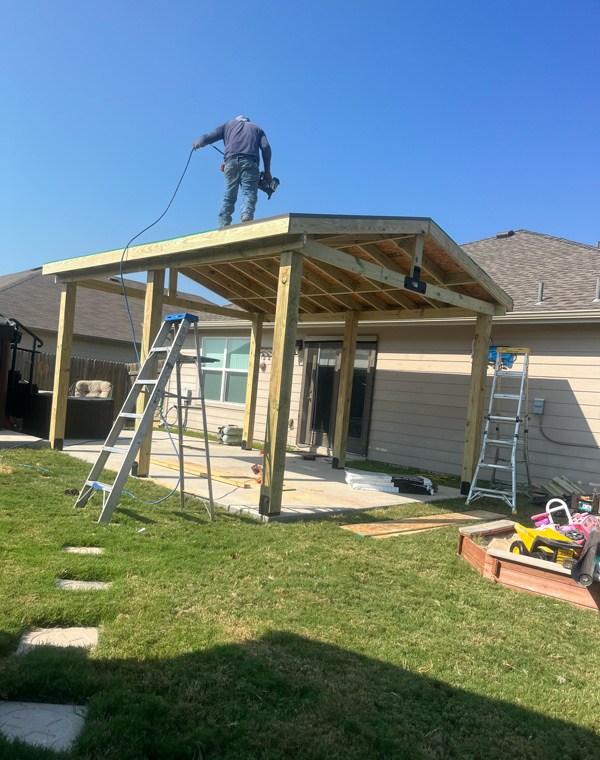 Pergola installation in Austin TX